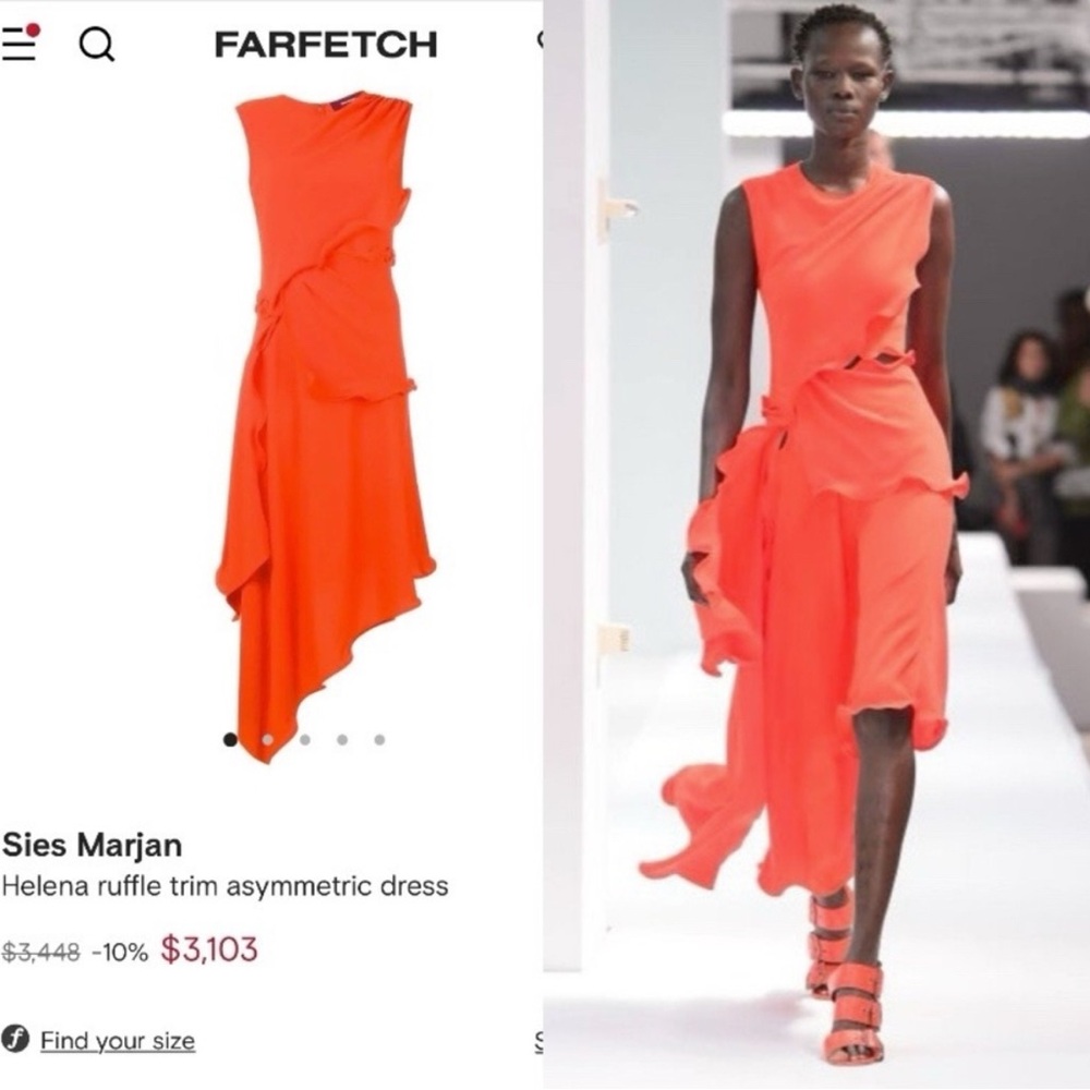 Sies Marjan Vibrant Orange Asymmetrical Dress